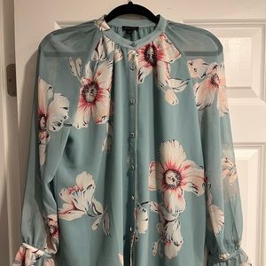 Ann Taylor Floral Blouse Size Small